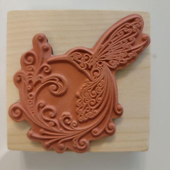 ELEGANT FLOURISHING BIRDS OF A FEATHER Lot of 2 Wood Mounted Rubber Stamps NEW - Picture 3 of 12